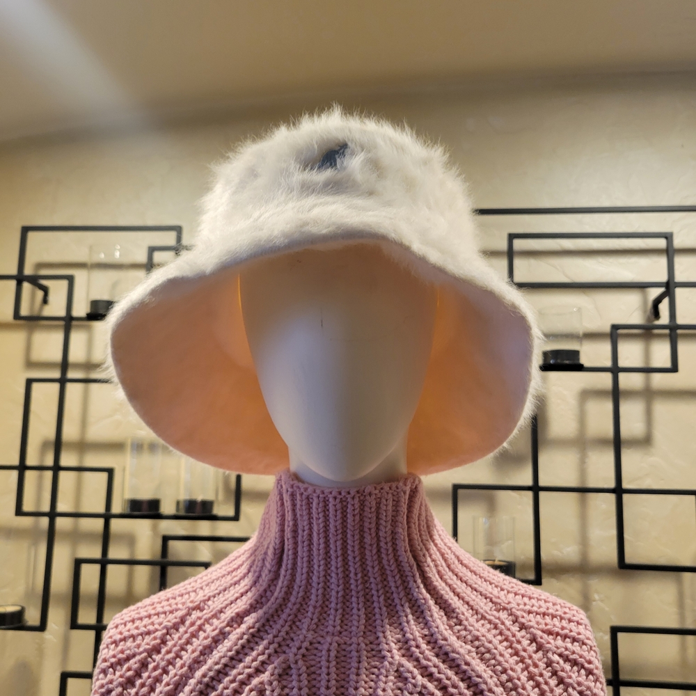 Vintage Kangol Cream Angora Fur  Bucket Hat